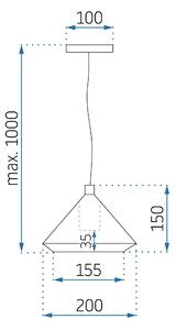 Toolight - Závěsná stropní lampa Suez - černá - APP1005-1CP
