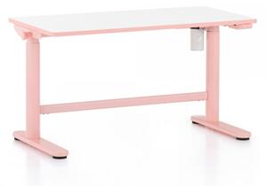 Výškově nastavitelný stůl OfficeTech Kids, 100 x 50 cm růžová