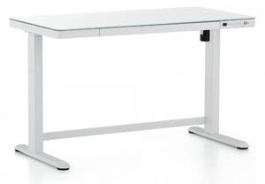 Výškově nastavitelný stůl OfficeTech, 120 x 60 cm bílá