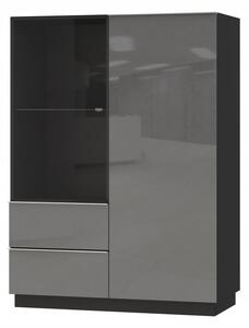Komoda Helvetia 100 x 48 x 136 cm černý lesk
