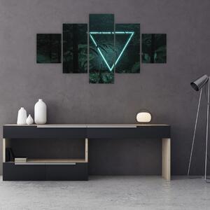 Obraz - Neonový trojúhelník v jungli (125x70 cm)