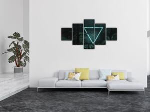 Obraz - Neonový trojúhelník v jungli (125x70 cm)