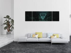 Obraz - Neonový trojúhelník v jungli (170x50 cm)