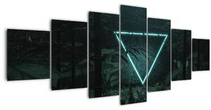 Obraz - Neonový trojúhelník v jungli (210x100 cm)