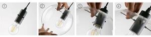 Toolight - Závěsná stropní lampa Lassi - černá - APP306-1CP
