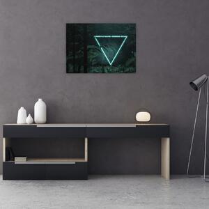 Obraz - Neonový trojúhelník v jungli (70x50 cm)