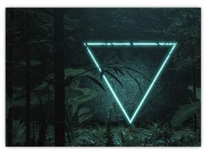 Obraz - Neonový trojúhelník v jungli (70x50 cm)
