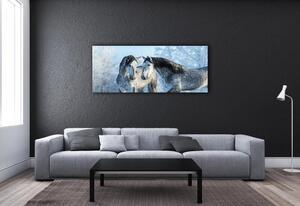 Fotoobraz na skle Zima šedý kůň cz-obglass-125x50-116887257