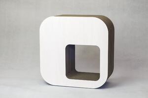 Sedák, stolička, sedátko bílé z recyklovaného kartonu- KARTOONS (Barva-bílá)
