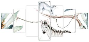 Obraz - Exotická zvířátka (210x100 cm)