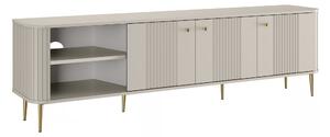 TV stolek Vesper 3D 187 cm - kašmírový / zlaté nožky
