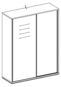 Velká šatní skříň s posuvnými dveřmi Lincoln - dub/modrá
