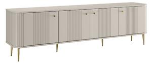 TV stolek Vesper 4D 187 cm - kašmírový / zlaté nožky