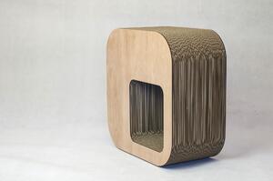 Sedák, stolička, sedátko z recyklovaného kartonu- KARTOONS (Barva-Přírodní)