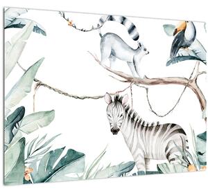 Skleněný obraz - Exotická zvířátka (70x50 cm)