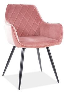 Jídelní židle Linea Velvet růžová