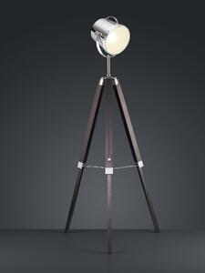 LifeStyle Antwerp, Stojací lampa 1 x E27/60W TRIO (Přírodní dřevo černá, kov chrom)