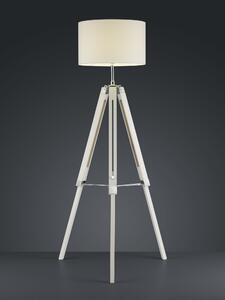 LifeStyle Gent, Stojací lampa 1 x E27/60W TRIO (Přírodní dřevo bílá, tkanina bílá)