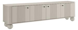 TV stolek Vesper 4D 187 cm - kašmírový / černé úchytky / kulaté kašmírové nožky