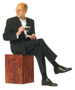 Sedák, stolička, taburet, odkládací stolek..Naturburscher REMEMBER (Barevný karton vzor dřevo)