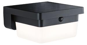 PAULMANN Hybrid LED venkovní nástěnné svítidlo Isleen domovní 230V + solární IP44 hranaté 163x163mm 3000K 2,3W 230V černá