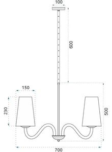 Toolight - Závěsná stropní lampa Vintage - černá - APP753-6
