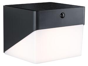 PAULMANN Hybrid LED venkovní nástěnné svítidlo Lioren domovní 230V + solární IP44 hranaté 170x170mm 3000K 2,3W 230V černá