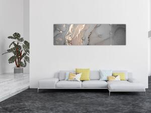 Obraz - Šedo-zlatý mramor (170x50 cm)