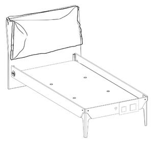 Studentská postel 120x200cm s polštářem Lincoln - dub/tmavě modrá