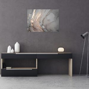 Skleněný obraz - Šedo-zlatý mramor (70x50 cm)