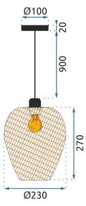 Toolight - Závěsná stropní lampa Boho - přírodní - APP885-1CP