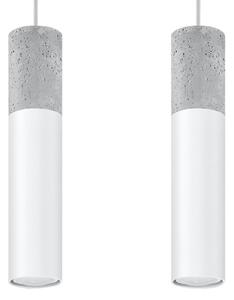 Závěsné svítidlo Borgio, 2x betonové/bílé kovové stínítko
