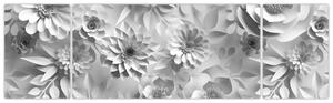 Obraz - Bílé květiny (170x50 cm)