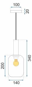 Toolight - Závěsná stropní lampa Dent - zelená - APP459-1CP