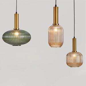 Toolight - Závěsná stropní lampa Dent - zlatá/zelená - APP465-1CP