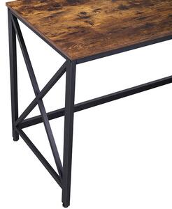 VASAGLE Psací stůl industriální, hnědý 115x76 cm