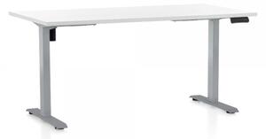 Výškově nastavitelný stůl OfficeTech B, 160 x 80 cm, šedá podnož bílá