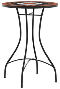 Mozaikový bistro set terakotový a bílý železo a keramika