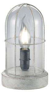 Stolní lampa Birte, šedá TRIO (barva-bílá patina / kov, plast, sklo)