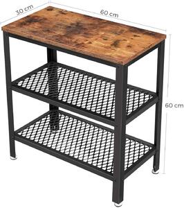 VASAGLE Odkládací stolek industriální 60 x 60 x 30 cm