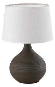 Stolní lampa Martin Tenebris TRIO (barva- bílá,hnědá, kov, plast, textilní stínítko)