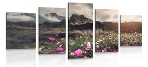5-dílný obraz louka kvetoucích květin Varianta: 100x50