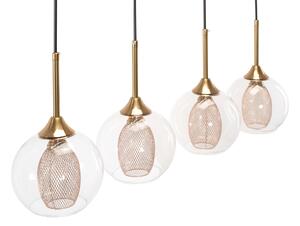 Toolight - Závěsná stropní lampa Glass Loft - černá/zlatá - APP899-4CP