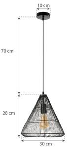 Toolight - Závěsná stropní lampa Bello - černá - LH2065