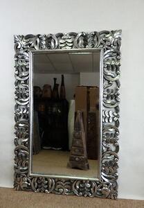 Zrcadlo DREAM stříbrná , 120x80 cm, exotické dřevo, ruční práce