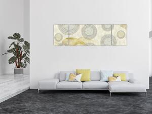 Obraz - Abstrakce, mramorové kruhy (170x50 cm)