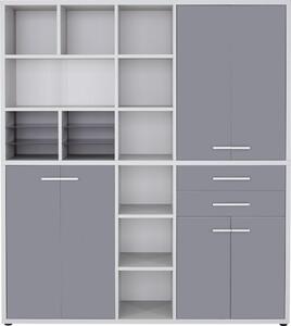 KOMBINACE REGÁLŮ, šedá, 191,9/216,4/40 cm - Knihovny