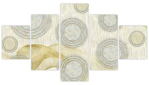 Obraz - Abstrakce, mramorové kruhy (125x70 cm)