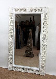 Zrcadlo LUGAR bílé,100x60 cm, exotické dřevo, ruční práce