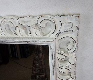 Zrcadlo LUGAR bílé,100x60 cm, exotické dřevo, ruční práce